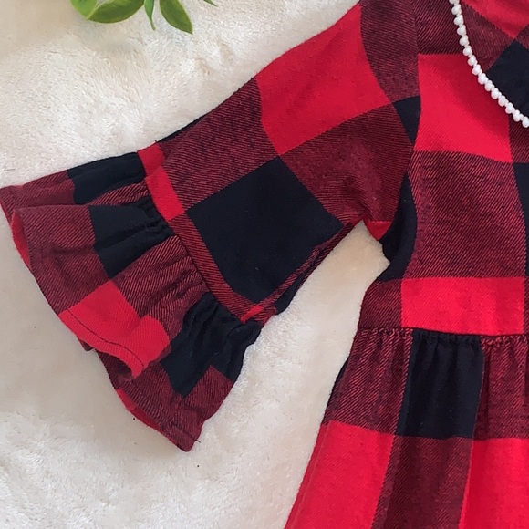 A.T.U.N Red & Black Buffalo Plaid Dress 5/6 EUC  ATUN - Picture 3 of 13